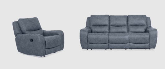 Sydney Slate Dual Reclining Sofa & Recliner